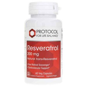 Resveratrol 200 Mg, 60 Veg Capsules, by Protocol For Life Balance