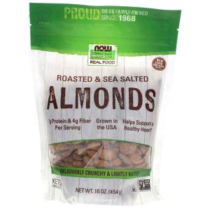 Roasted Almonds with Sea Salt, 16 Oz, by NOW Foods