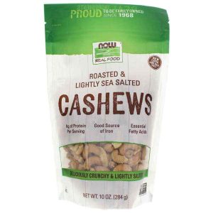 Roasted Cashews Lightly Sea Salted, 10 Oz, by NOW Foods