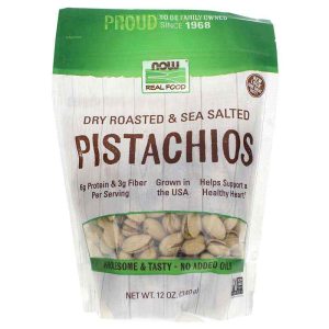 Roasted Pistachios with Sea Salt, 12 Oz, by NOW Foods