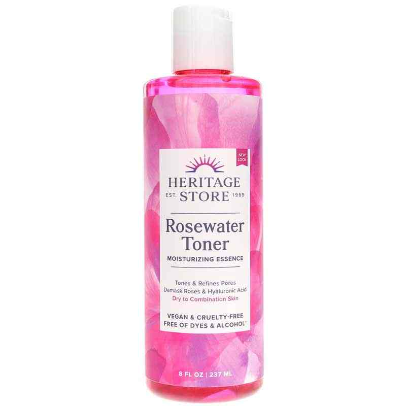 Rosewater Facial Toner, 8 Oz, by Heritage Store