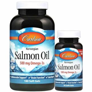 Salmon Oil 500 Mg Omega-3s Bonus Pack, 230 Softgels, by Carlson Labs