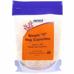Single 0 Empty Vcaps, 300 Veg Capsules, by NOW Foods