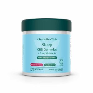 Sleep CBD Gummies + 3 mg Melatonin Raspberry, by Charlottes Web