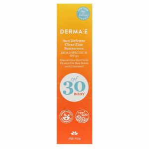 Sun Defense Clear Zinc Sunscreen SPF 30 Body, 4 Oz, by Derma E