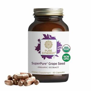 SuperPure Grape Seed Organic Extract Capsules, 60 Veg C, by Pure Synergy