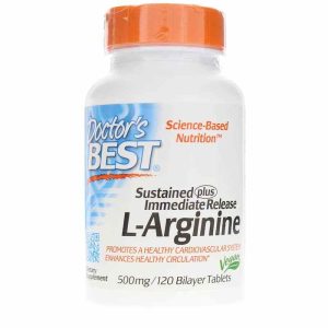 Sustained + Immediate Release L-Arginine 500 Mg, 120 Ta, by Doctors Best