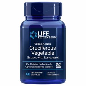 Triple Action Cruciferous Vegetable Extract with Resveratrol, 60 Veg Capsules, by Life Extension