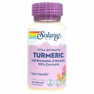 Turmeric with Bromelain & Boswellia, 95% Curcumin, 60 Veg Capsule, by Solaray