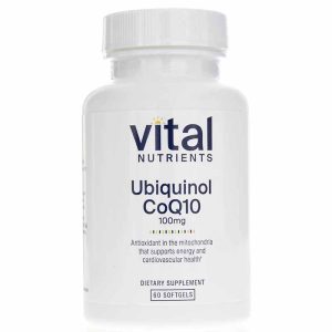 Ubiquinol CoQ10 100 Mg, 60 Veg Softgels, by Vital Nutrients