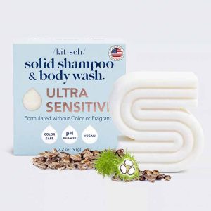 Ultra Sensitive Shampoo & Body Wash Bar, 3.2 Oz, by Kitsch