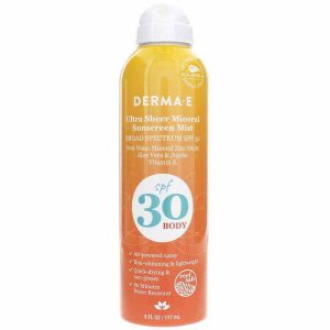 Ultra Sheer Mineral Body Sunscreen Mist SPF 30, 6 Oz, by Derma E