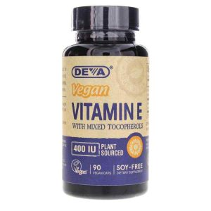 Vegan Vitamin E with Mixed Tocopherols, 90 Vegan Capsule, by Deva Nutrition