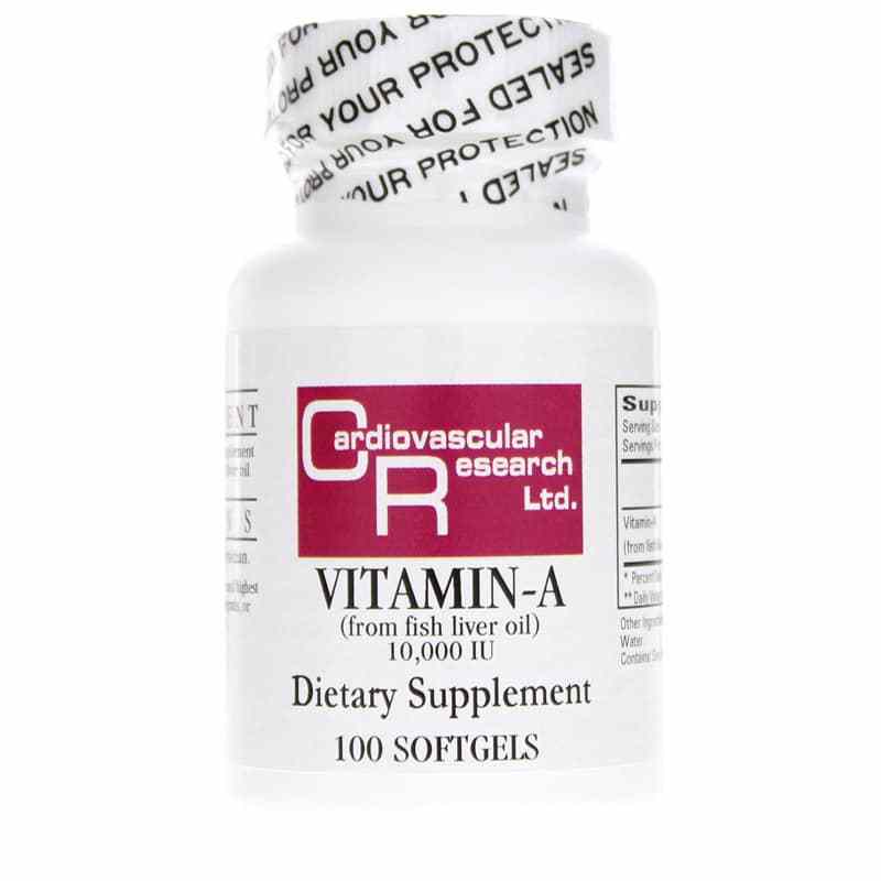 Vitamin-A 10,000 IU, 100 Softgels, by Cardiovascular Research