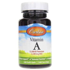 Vitamin A Palmitate 15,000 IU, 240 Softgels, by Carlson Labs