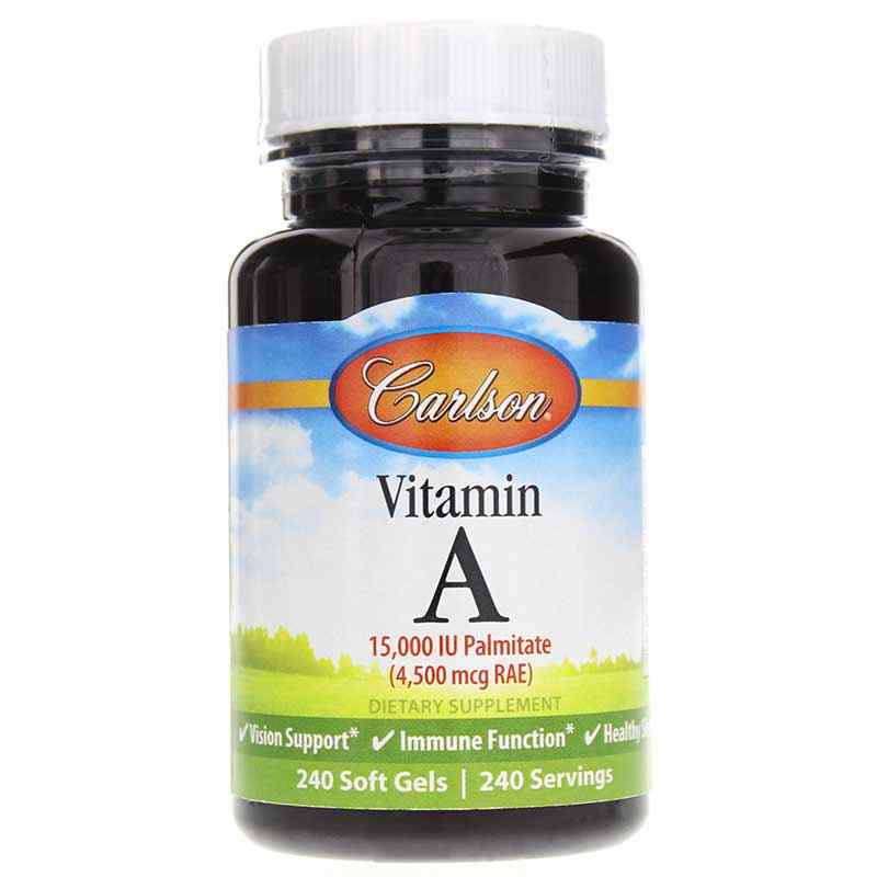 Vitamin A Palmitate 15,000 IU, 240 Softgels, by Carlson Labs