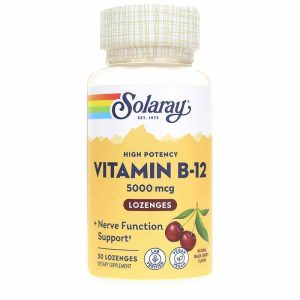 Vitamin B-12 5000 Mcg, 30 Lozenges, by Solaray