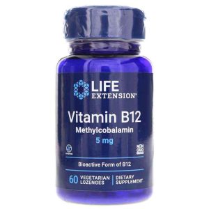 Vitamin B12 Methylcobalamin 5 Mg, 60 Lozenges, by Life Extension