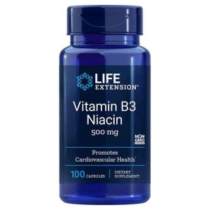 Vitamin B3 Niacin 500 Mg, 100 Capsules, by Life Extension