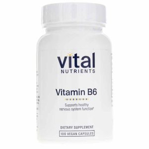 Vitamin B6 100 Mg, 100 Veg Capsules, by Vital Nutrients
