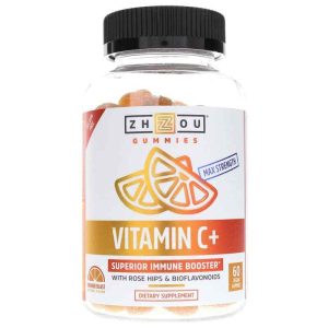 Vitamin C + Gummies, 60 Gummies, by Zhou Nutrition