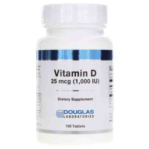 Vitamin D 25 Mcg (1,000 IU), 100 Tablets, by Douglas Laboratories