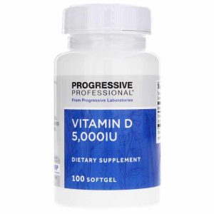 Vitamin D 5,000 IU, 100 Softgels, by Progressive Labs