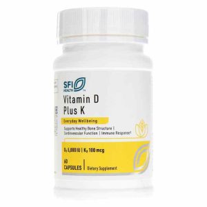 Vitamin D Plus K, 60 Veg Capsules, by SFI Health