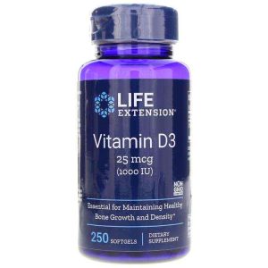 Vitamin D3 1000 IU, 250 Softgels, by Life Extension