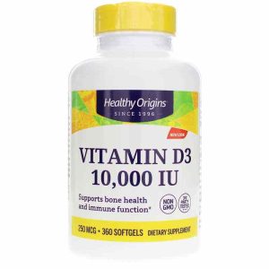 Vitamin D3 10000 IU (250mcg), by Healthy Origins