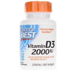 Vitamin D3 2000 IU, 180 Softgels, by Doctors Best