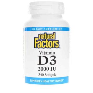 Vitamin D3 2000 IU, 240 Softgels, by Natural Factors