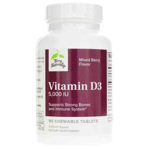 Vitamin D3 Chewable 5000 IU, 90 Chewable Tablets, by Terry Naturally