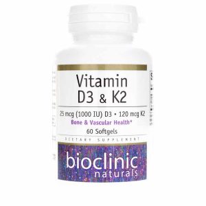 Vitamin D3 & K2, 60 Softgels, by Bioclinic Naturals
