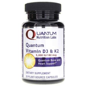 Vitamin D3 & K2, 30 Veg Capsules, by Quantum Nutrition Labs