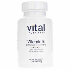 Vitamin E 400 (with Mixed Tocopherols), 100 Softgels, by Vital Nutrients