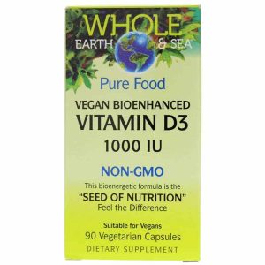 Whole Earth & Sea Vitamin D3 1000 IU, 90 Veg Capsules, by Natural Factors